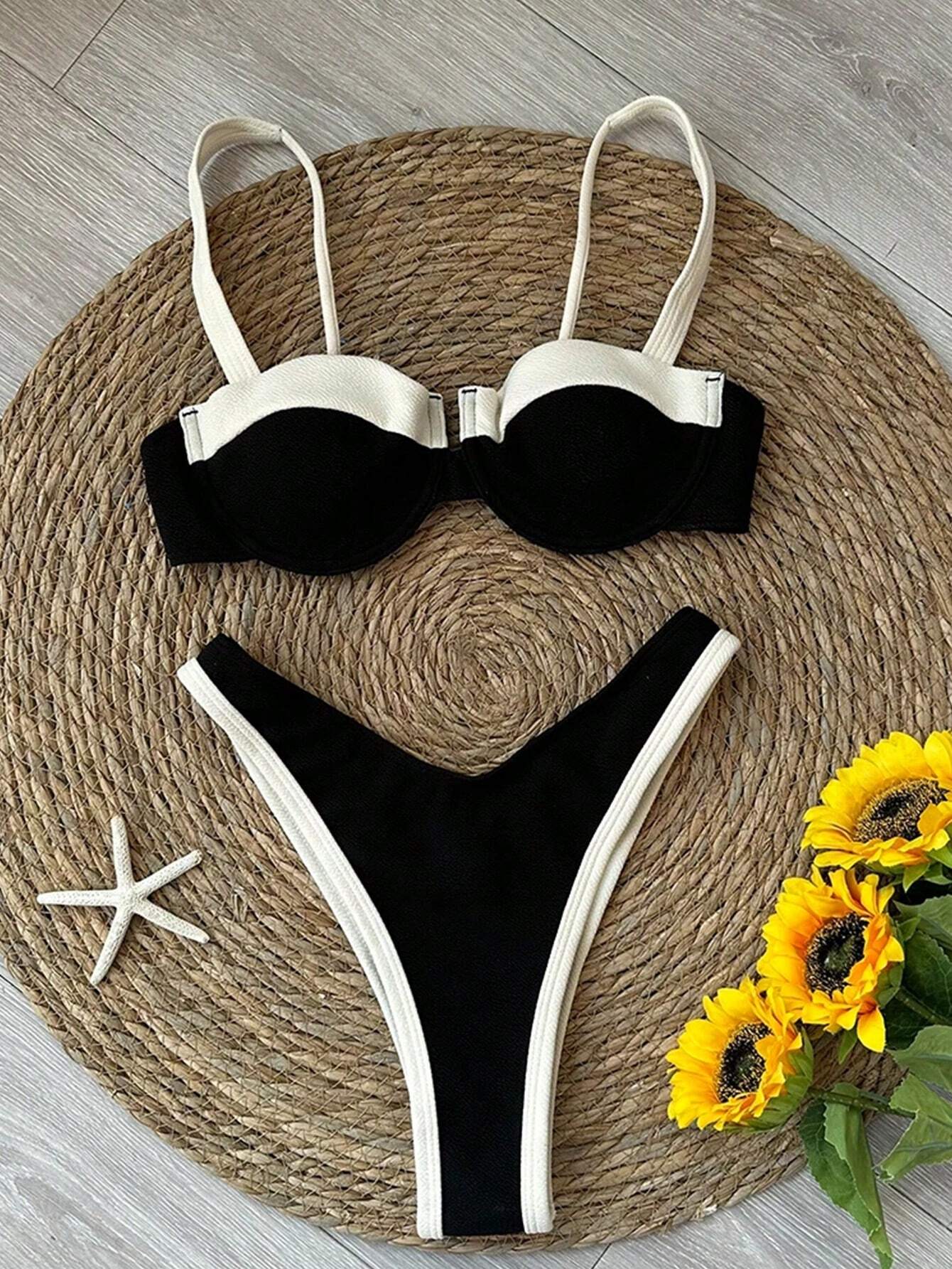 Bikini a fascia Étoile a contrasto
