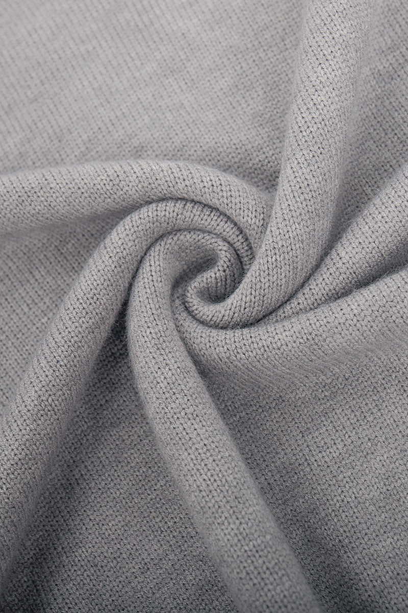 Maglione oversize da donna in maglia color carbone con scollo rotondo