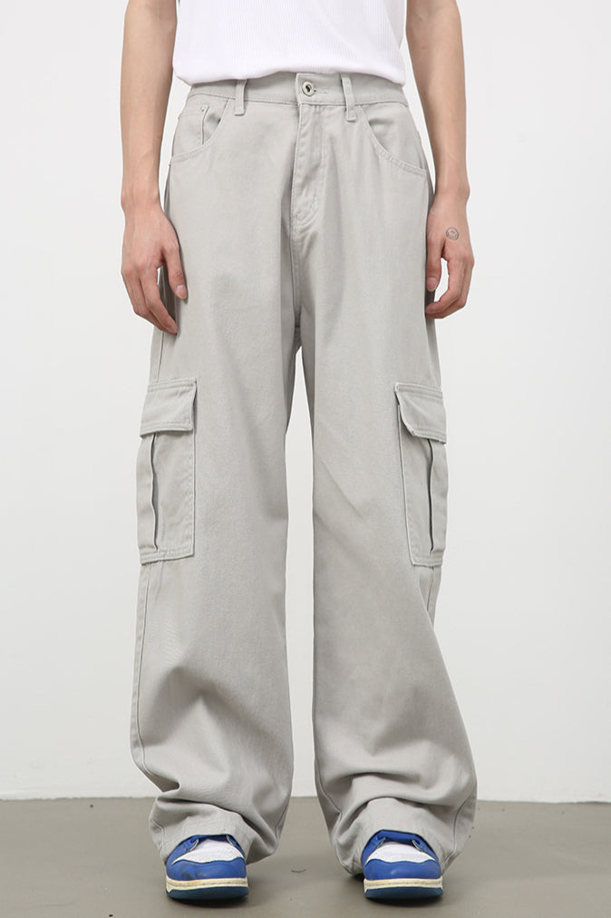 Pantaloni cargo casual alla moda a gamba larga