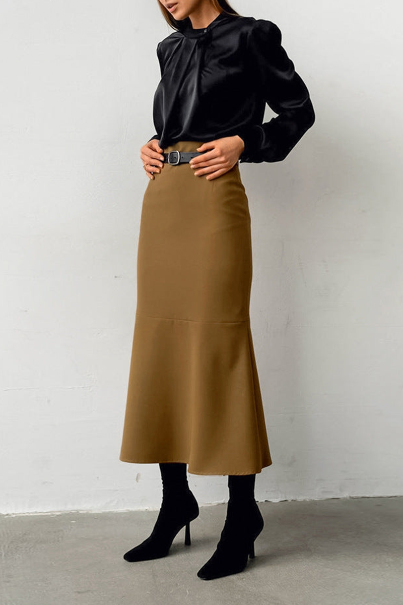 Gonna midi elegante a vita alta