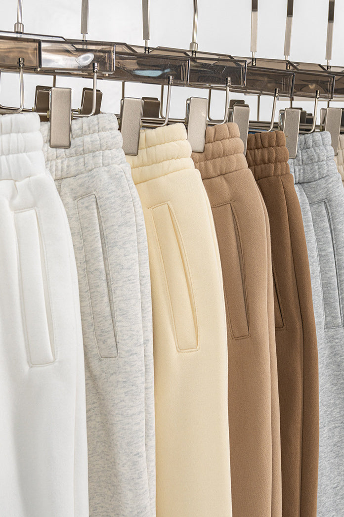 Pantaloni della tuta spessi in velluto di peluche casual