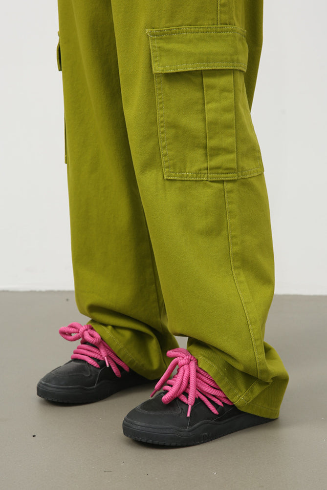 Pantaloni cargo casual alla moda a gamba larga