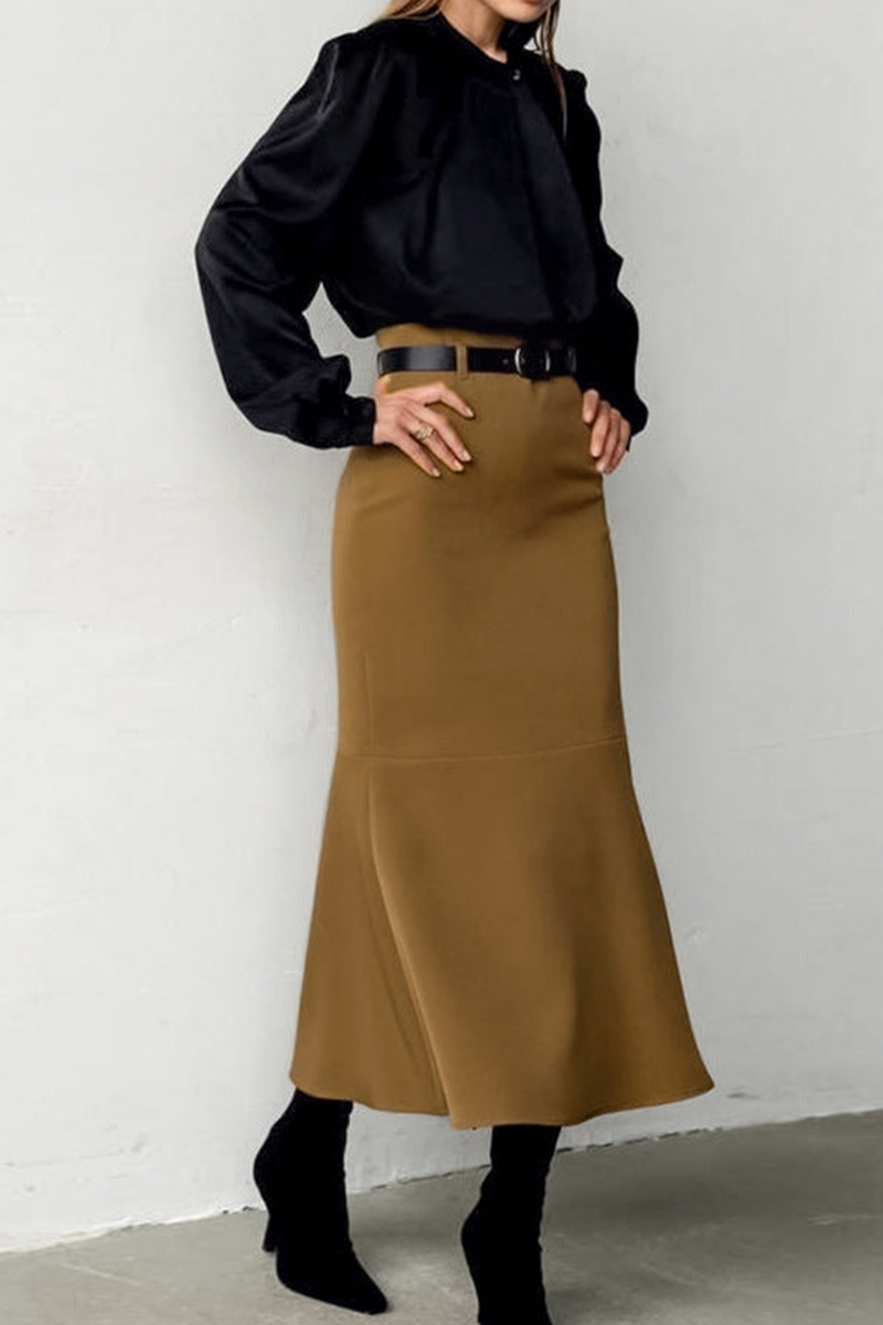 Gonna midi elegante a vita alta