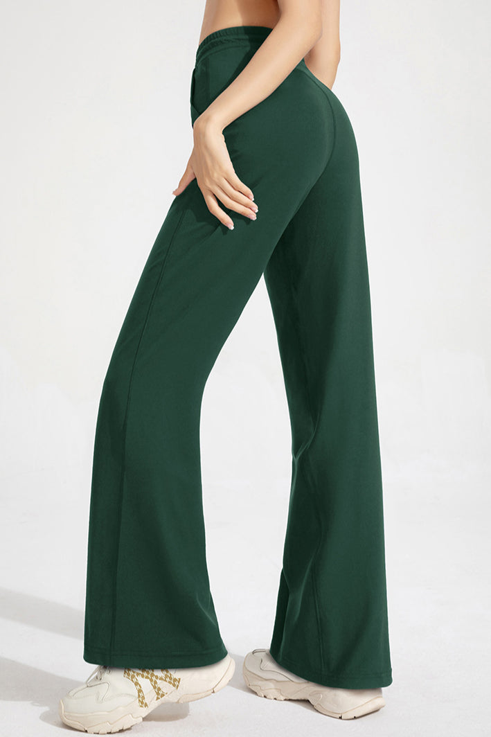 Pantaloni classici a zampa con coulisse da donna