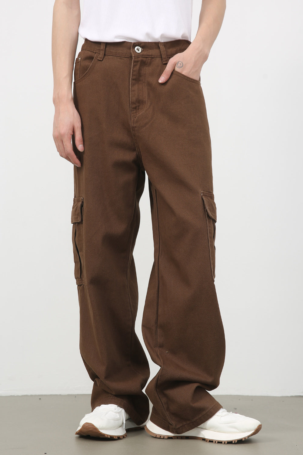 Pantaloni cargo casual alla moda a gamba larga