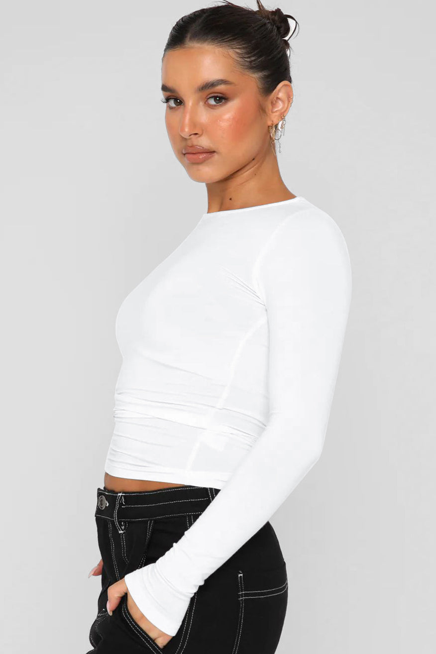 Maglione corto a maniche lunghe da donna