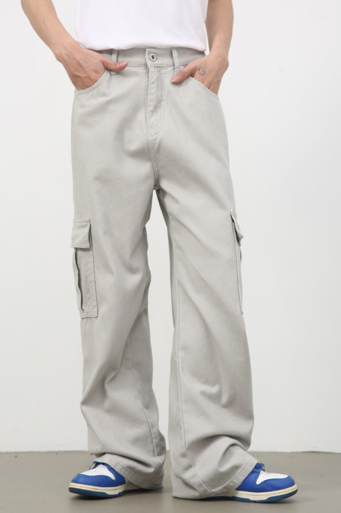Pantaloni cargo casual alla moda a gamba larga