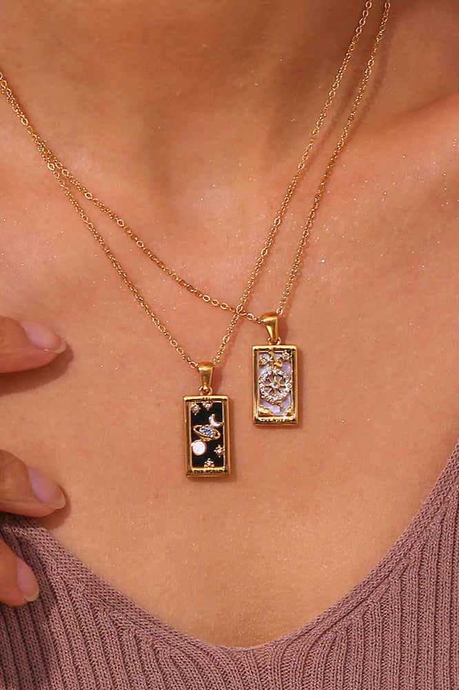Stylish Tarot Card Pendant Necklace