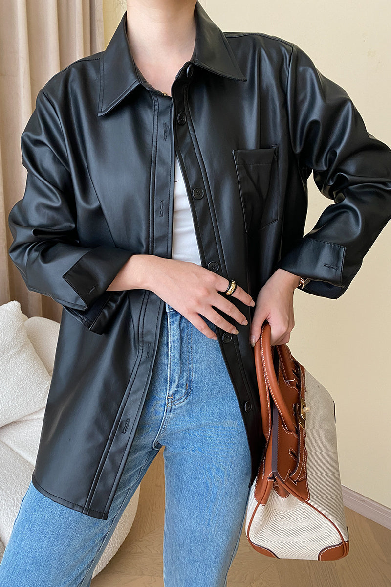 Giacca in similpelle elegante con silhouette moderna