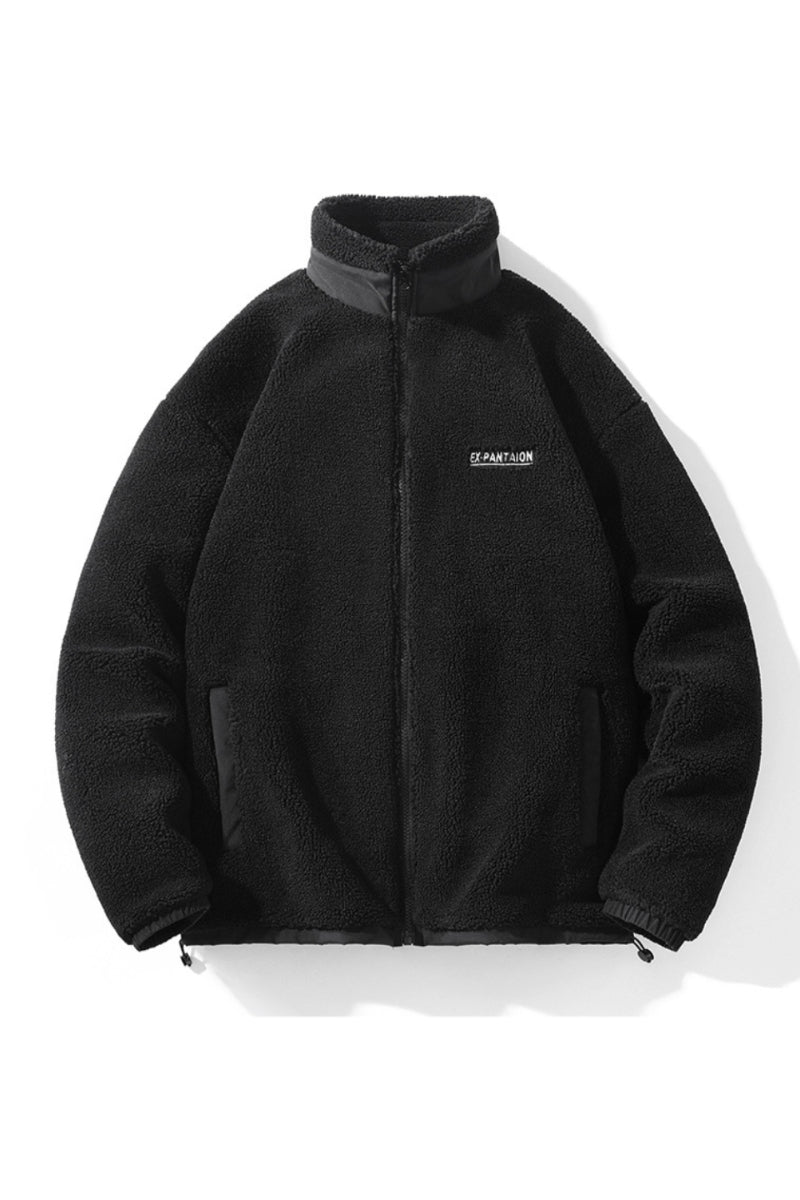 Giacca in pile da uomo con zip sul davanti