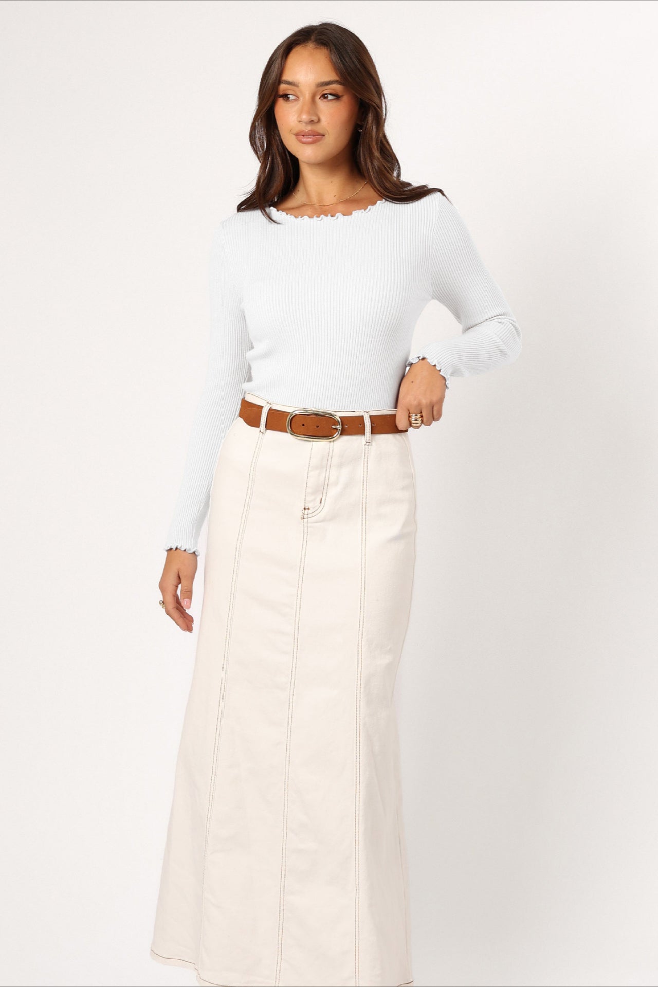 Maglione a coste elegante e chic