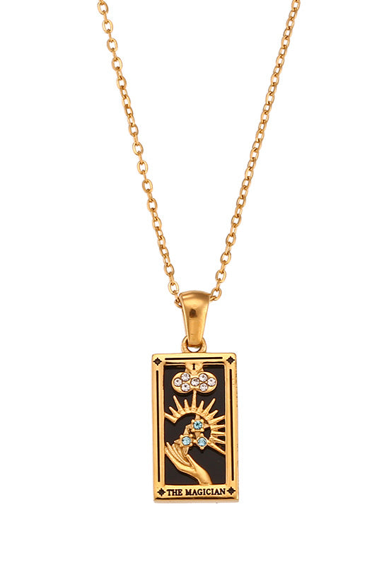 Stylish Tarot Card Pendant Necklace