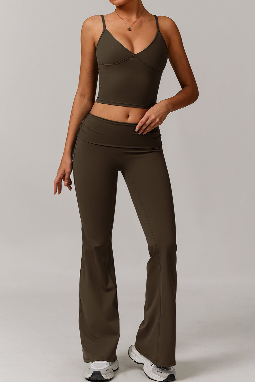 Pantaloni a zampa a vita alta Contour Flow