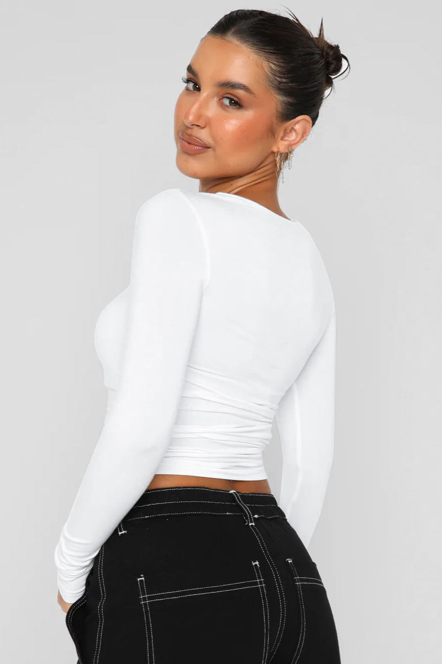 Maglione corto a maniche lunghe da donna