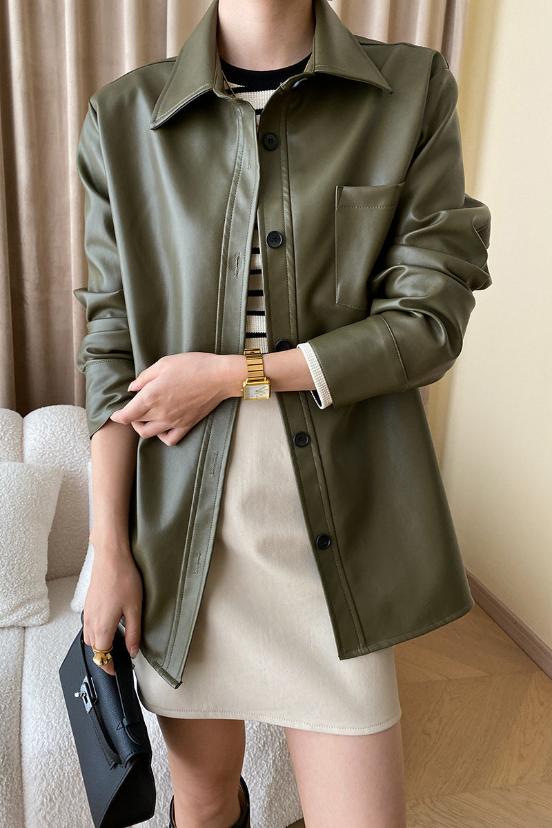 Giacca in similpelle elegante con silhouette moderna