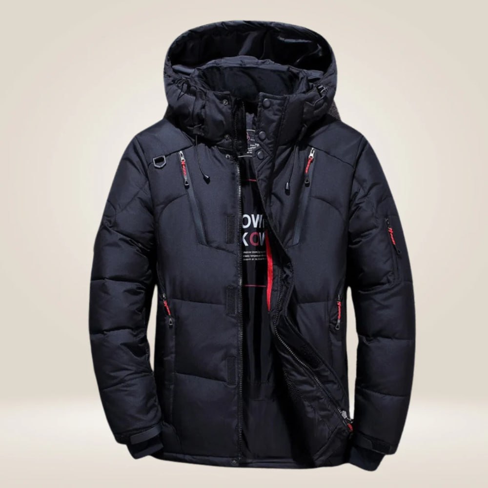 Giacca invernale imbottita impermeabile con cappuccio staccabile