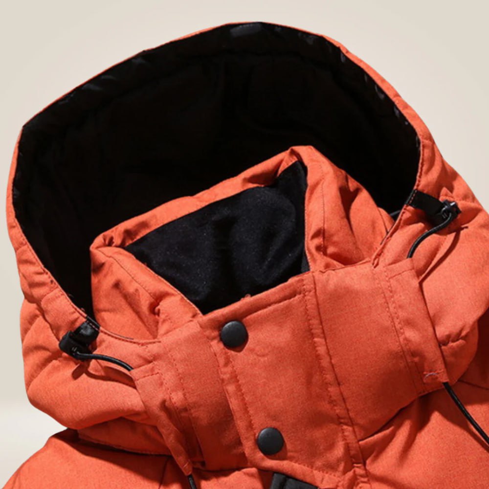 Giacca invernale imbottita impermeabile con cappuccio staccabile