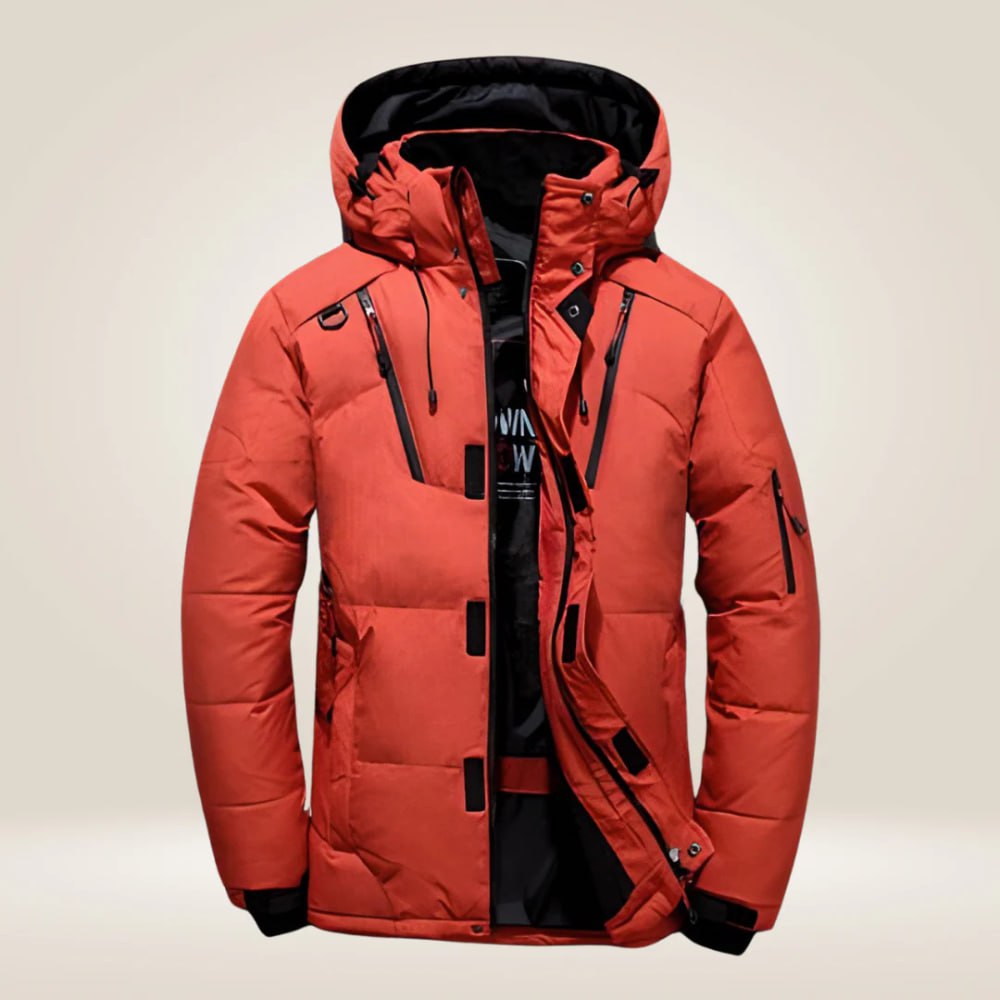 Giacca invernale imbottita impermeabile con cappuccio staccabile