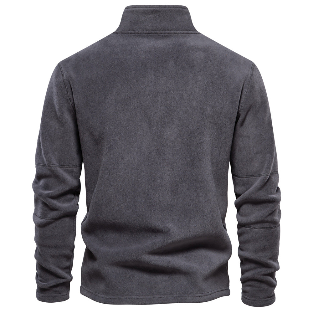 Felpa mezza zip in pile polare da uomo