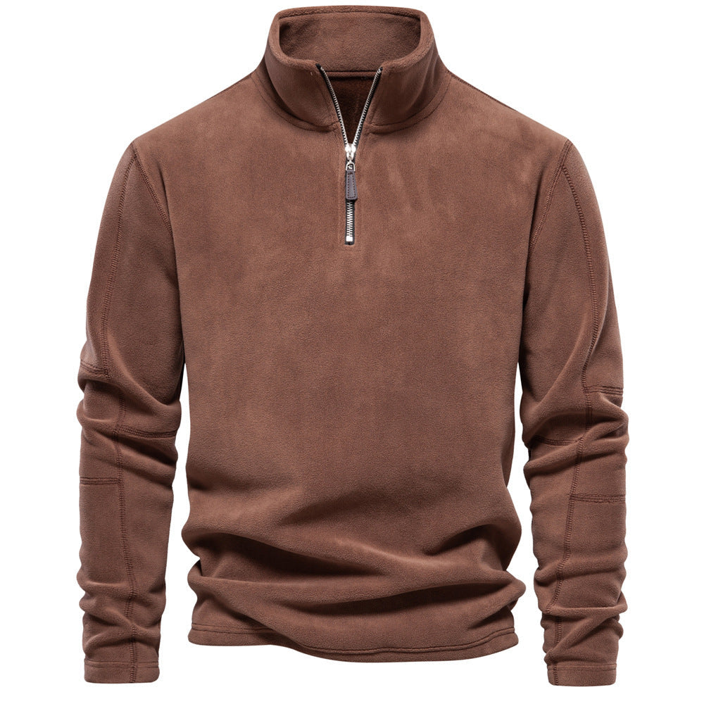 Felpa mezza zip in pile polare da uomo