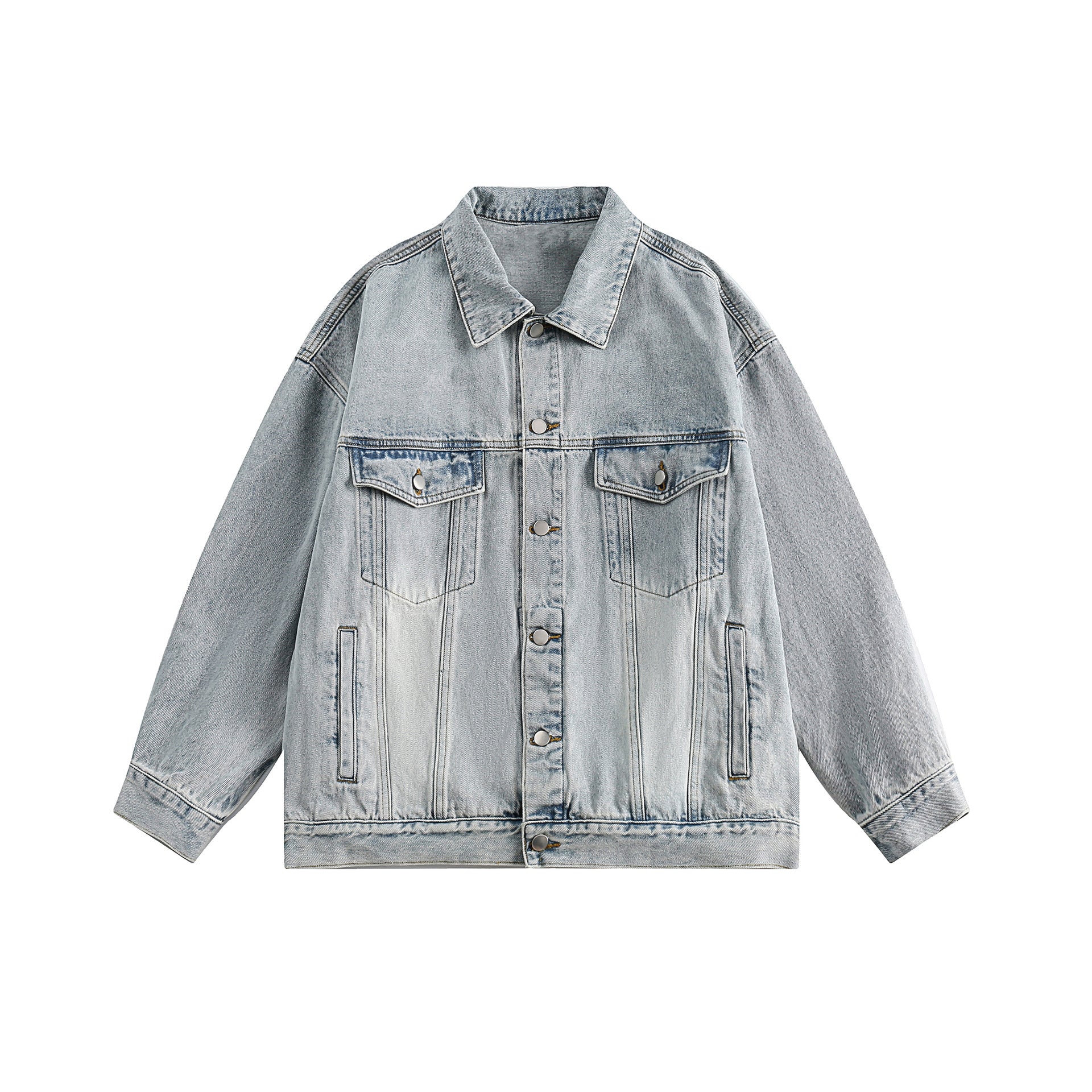 Giacca classica in denim sfumato lavato