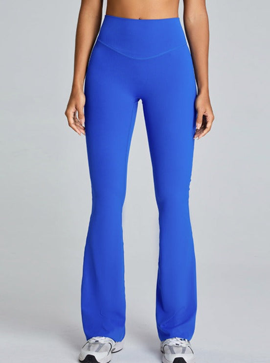 Pantaloni da yoga micro grandi blu a vita alta con controllo della pancia