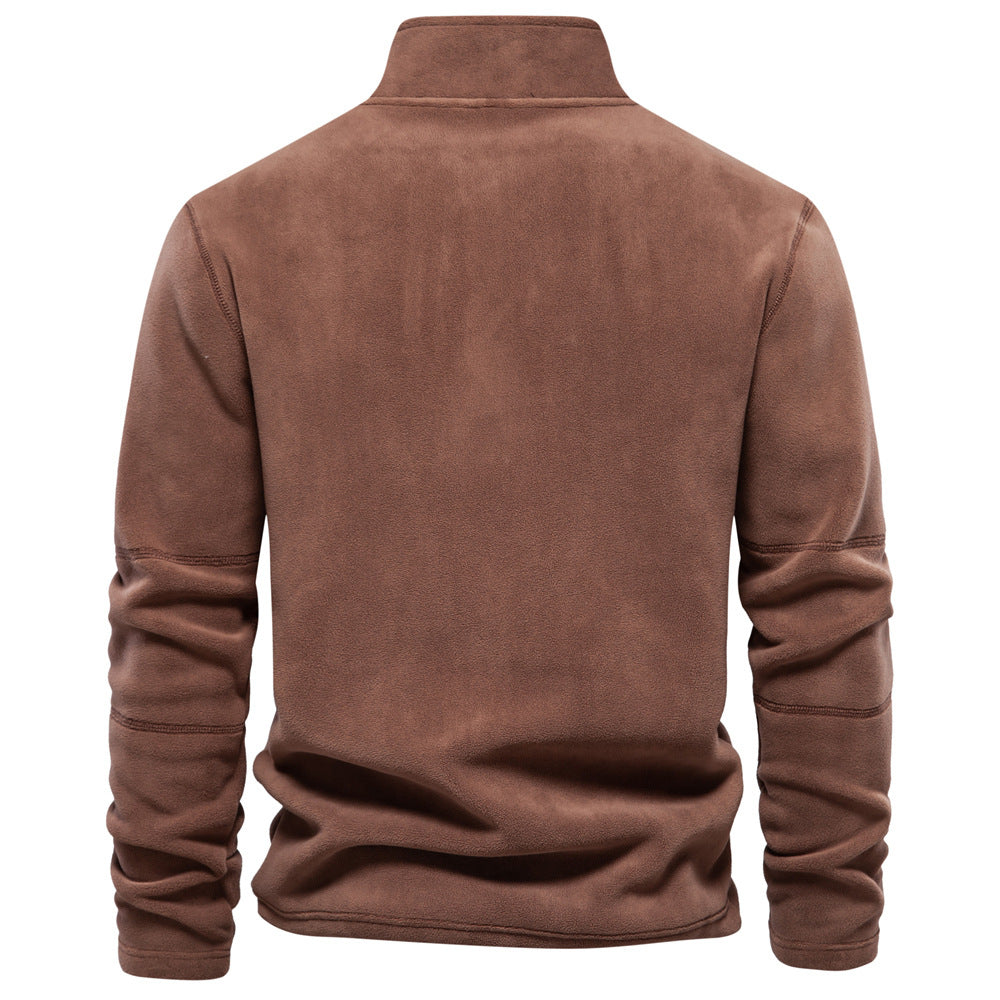 Felpa mezza zip in pile polare da uomo