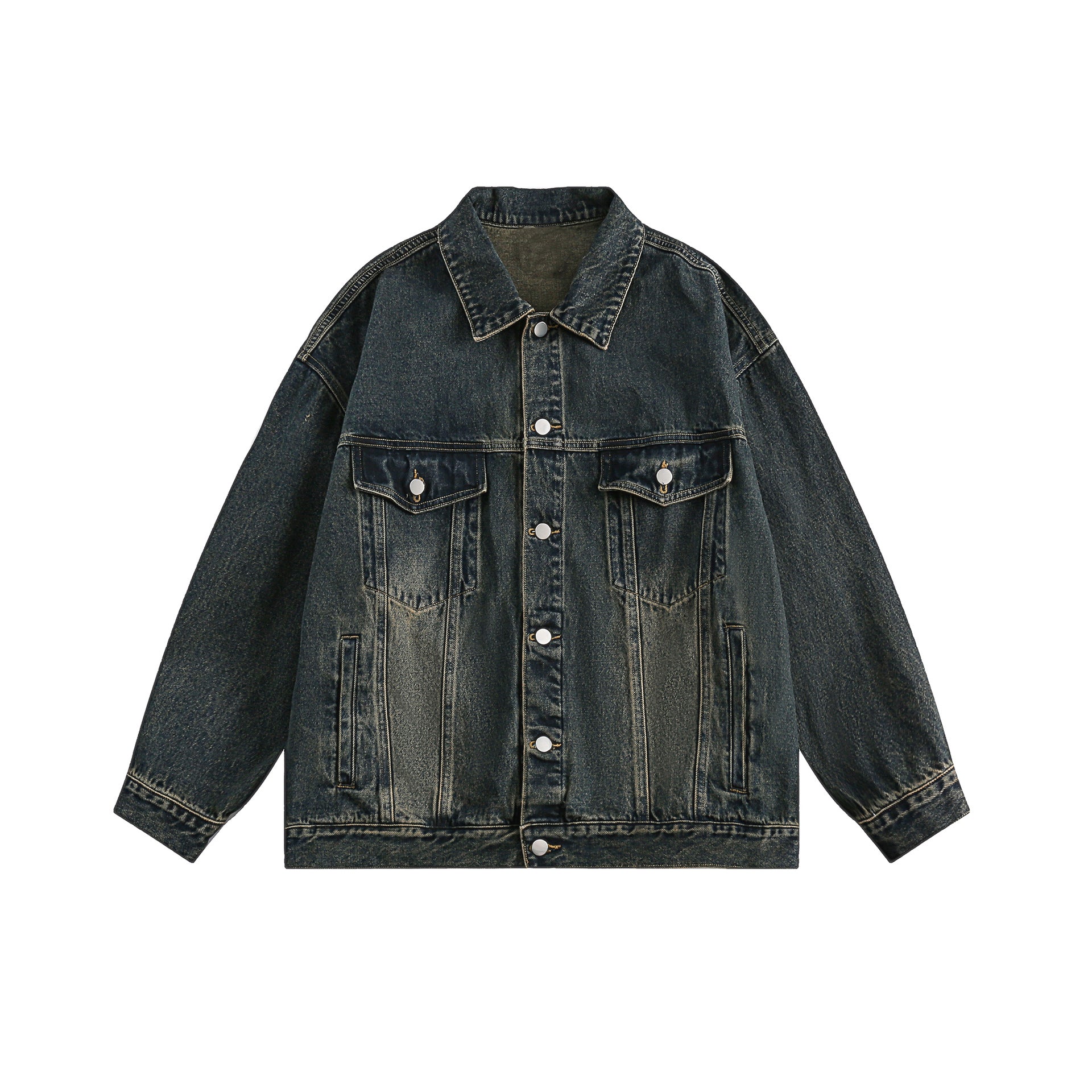 Giacca classica in denim sfumato lavato