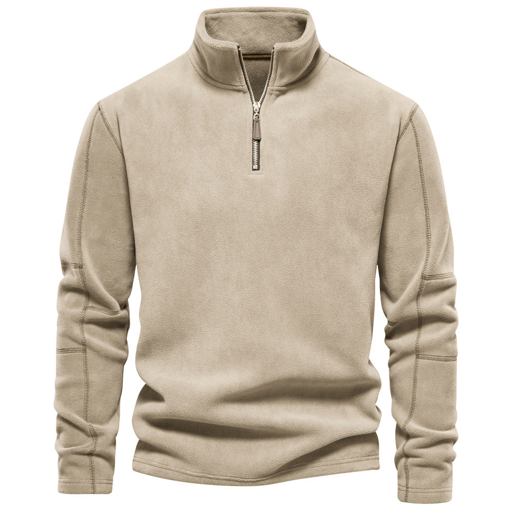 Felpa mezza zip in pile polare da uomo