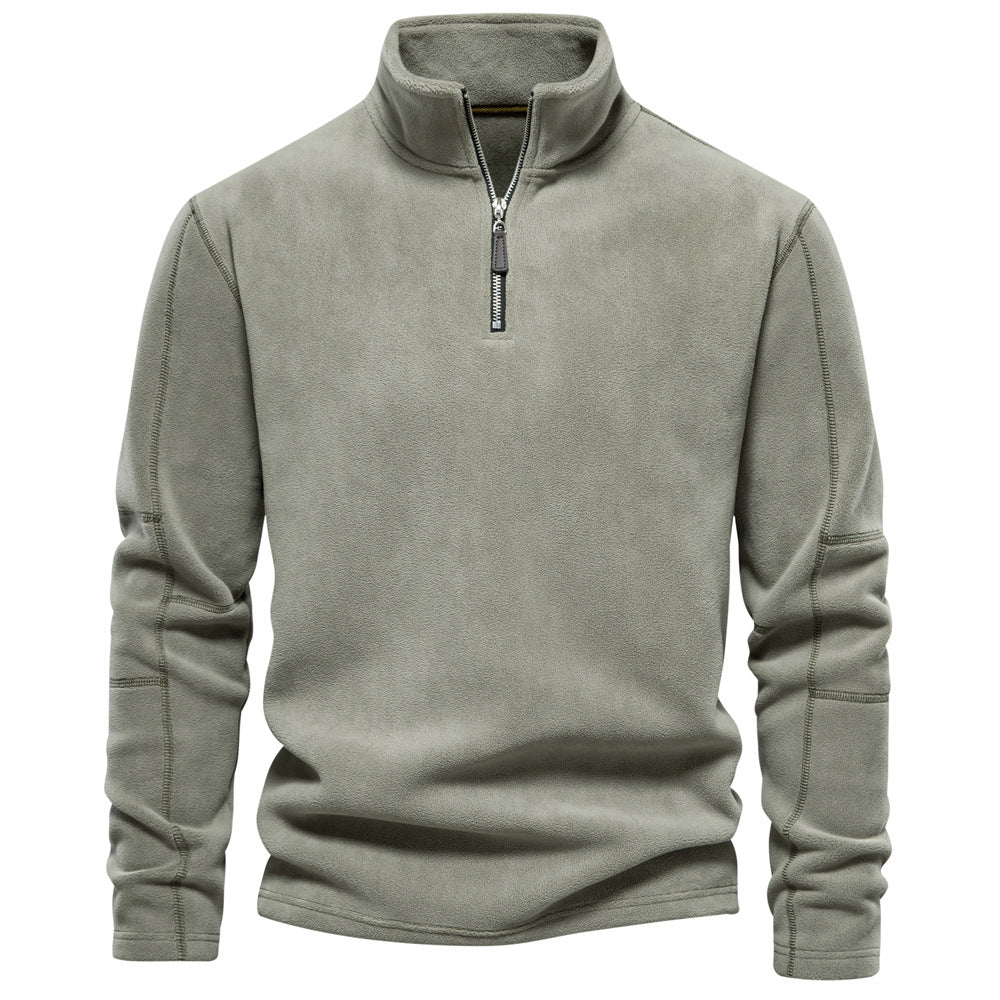 Felpa mezza zip in pile polare da uomo