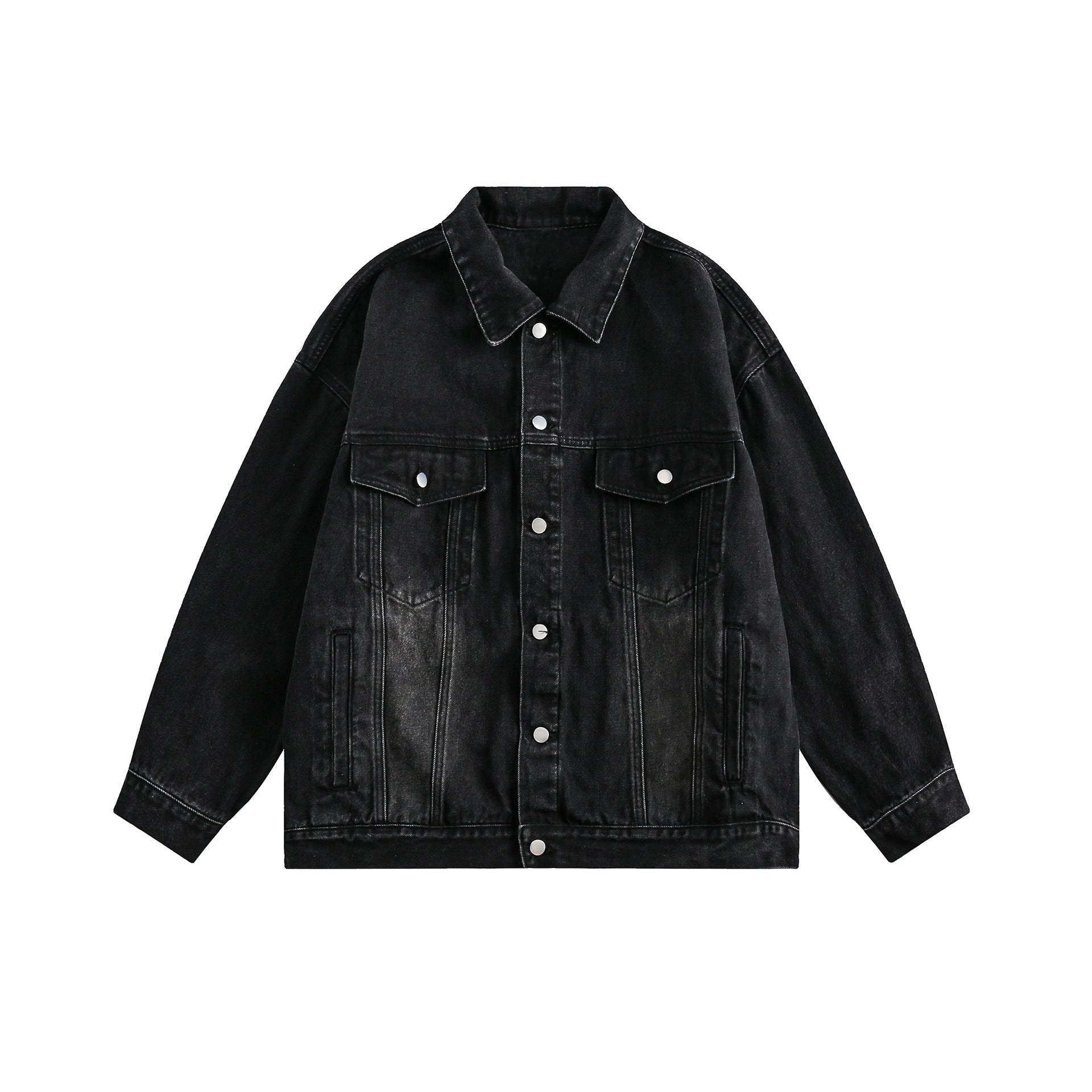 Giacca classica in denim sfumato lavato