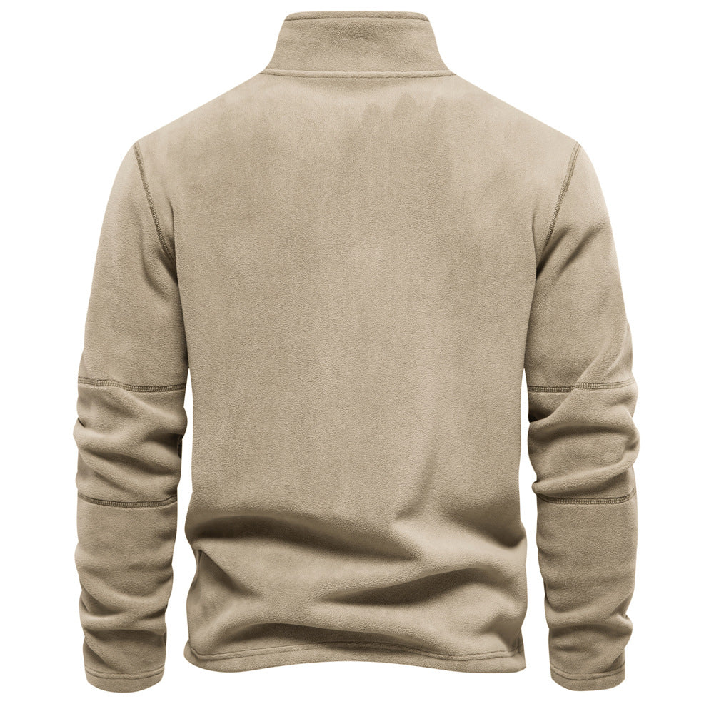 Felpa mezza zip in pile polare da uomo