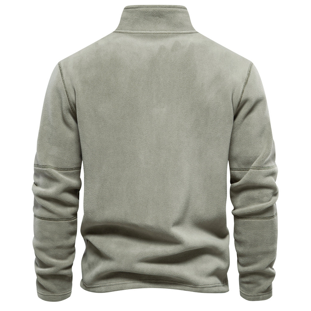 Felpa mezza zip in pile polare da uomo