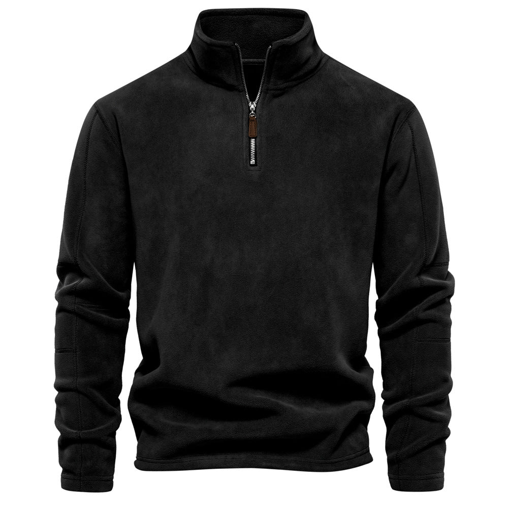 Felpa mezza zip in pile polare da uomo