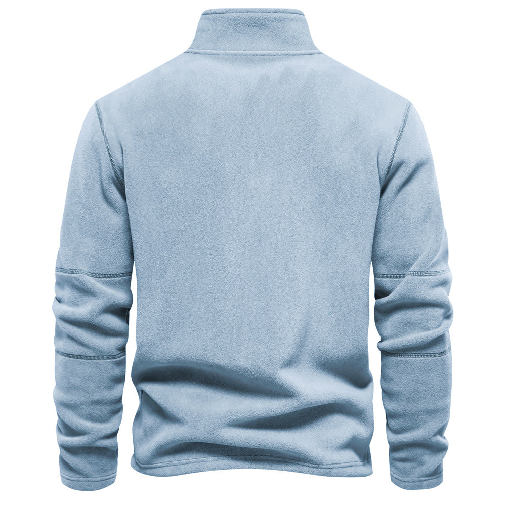 Felpa mezza zip in pile polare da uomo