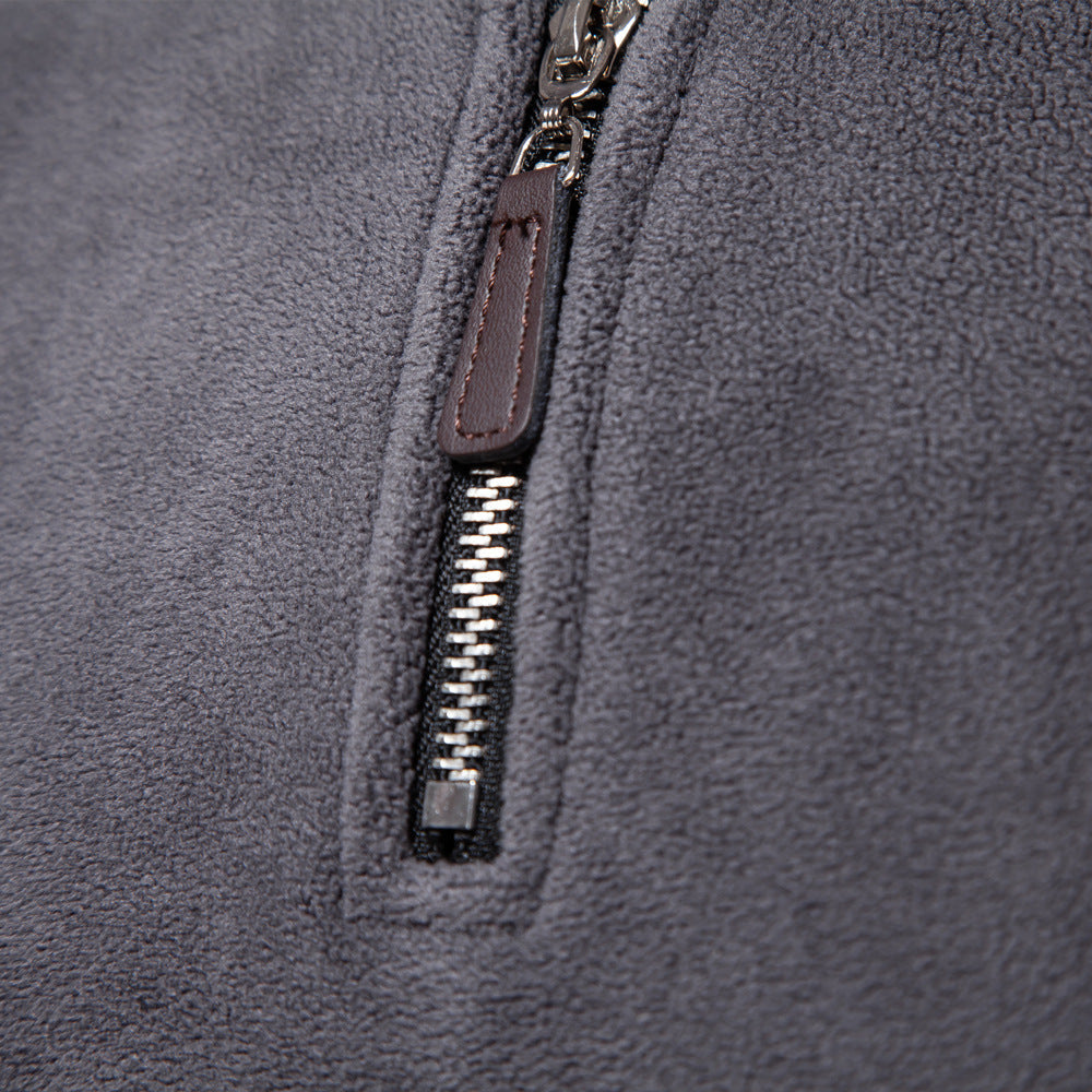 Felpa mezza zip in pile polare da uomo