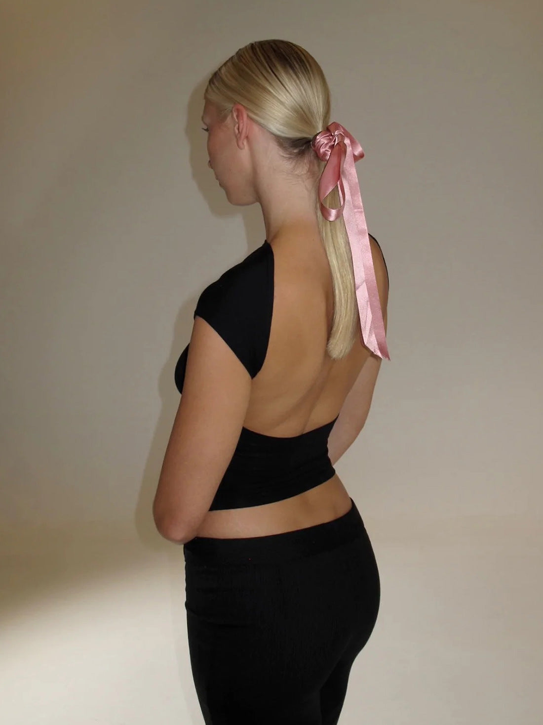 Camicia a maniche corte traspirante slim nera sexy senza schienale