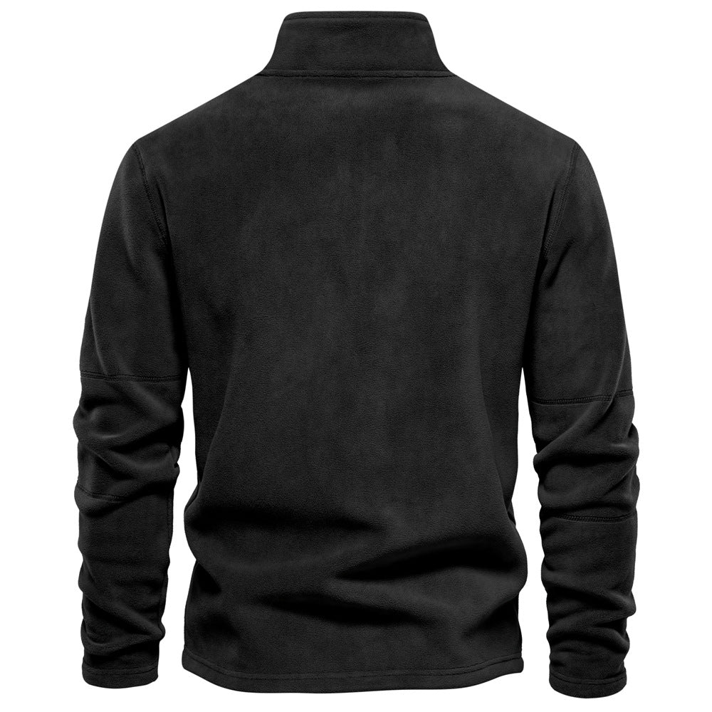 Felpa mezza zip in pile polare da uomo