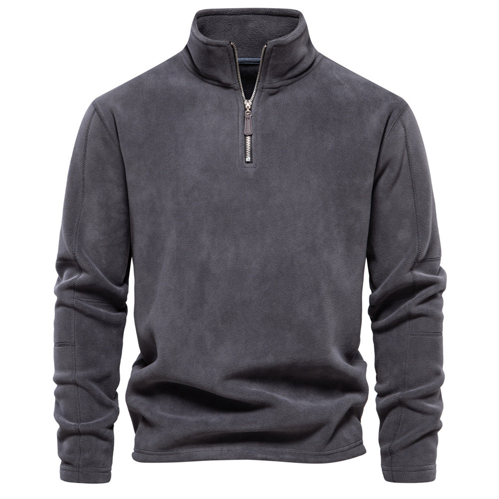 Felpa mezza zip in pile polare da uomo