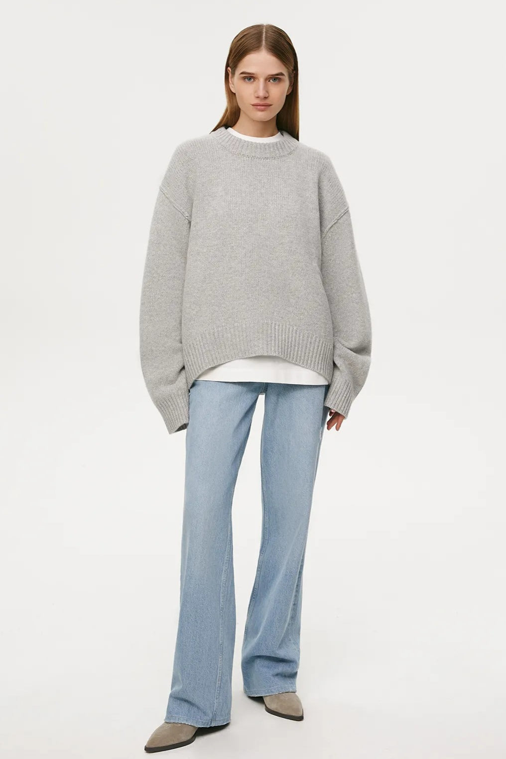Maglione oversize casual color crema
