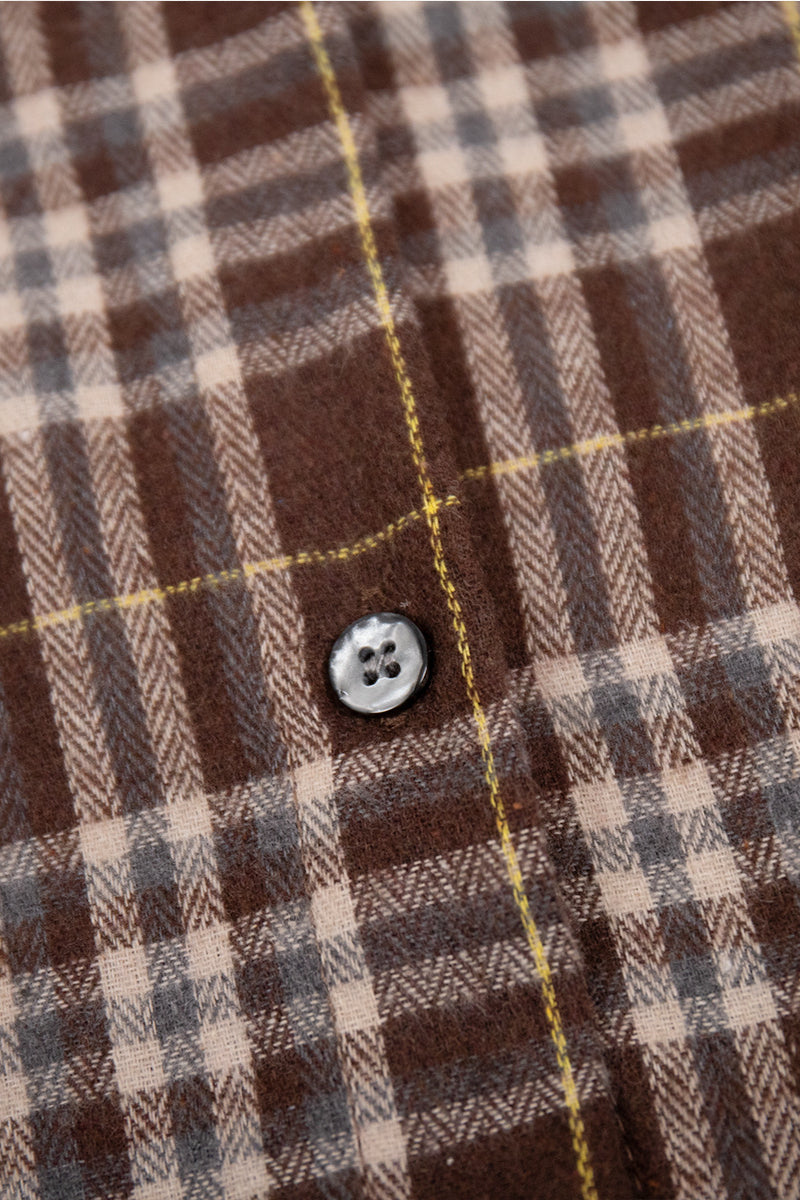 Camicia da donna vintage a quadri con doppia tasca