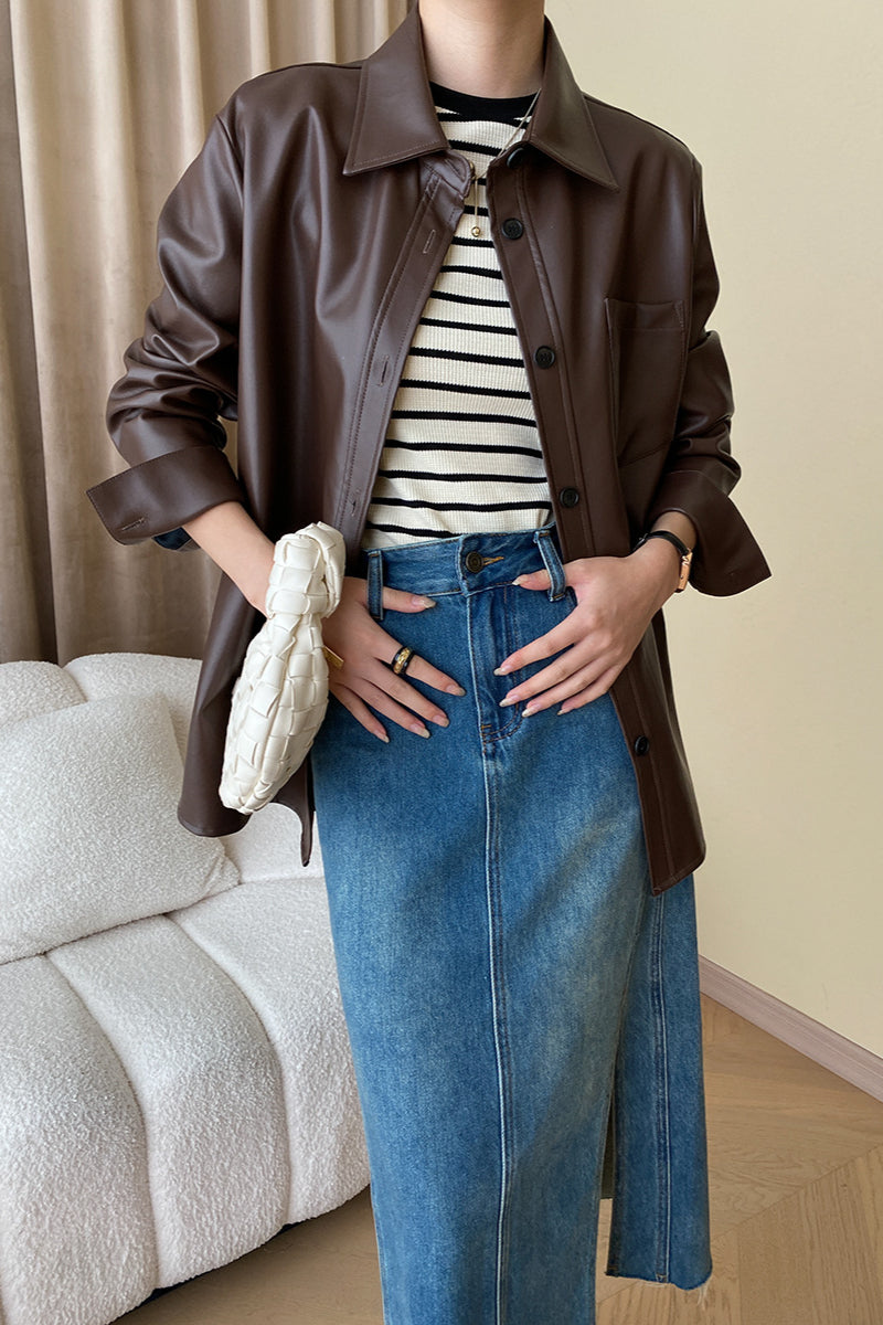 Giacca in similpelle elegante con silhouette moderna