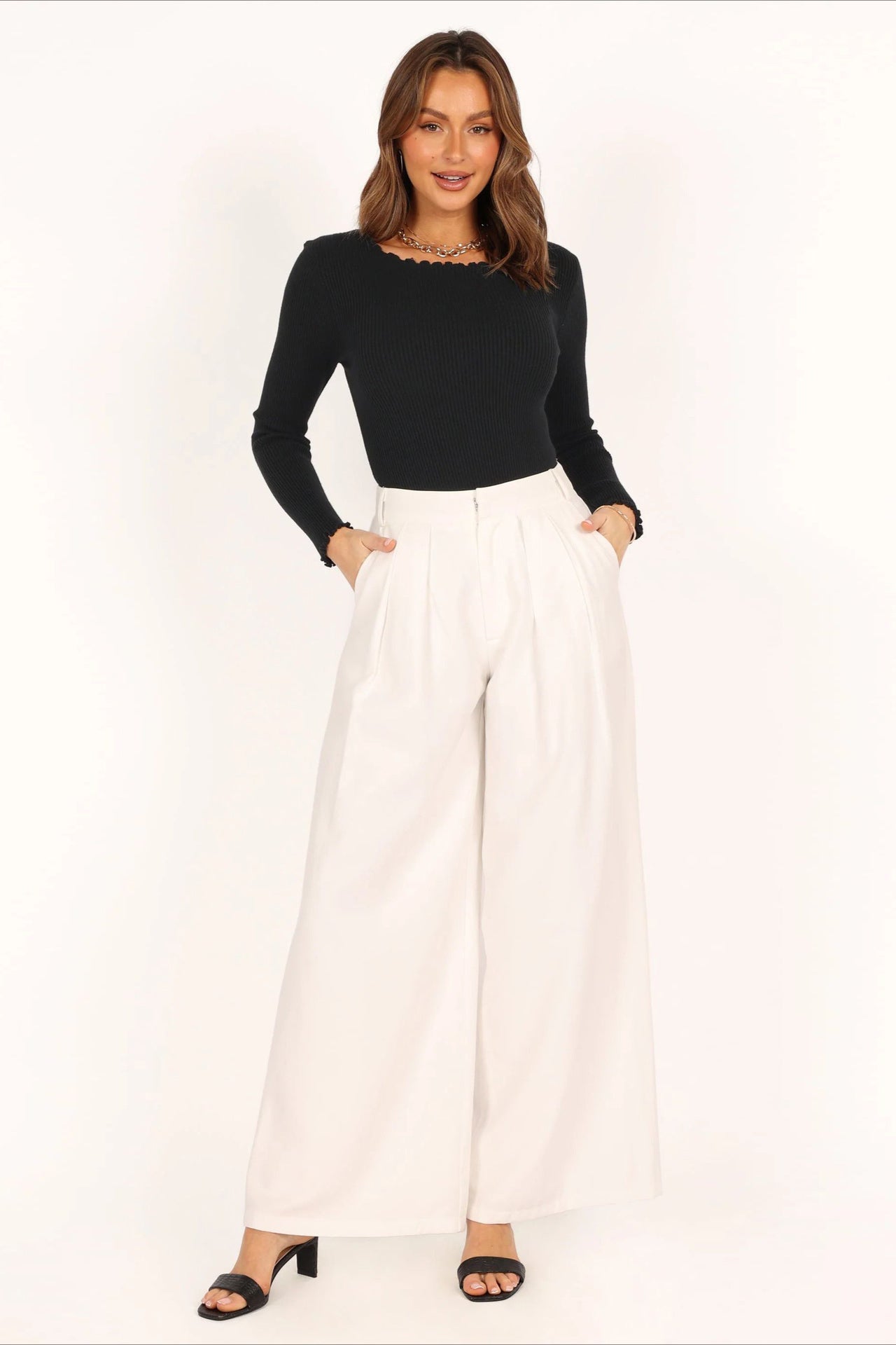 Maglione a coste elegante e chic