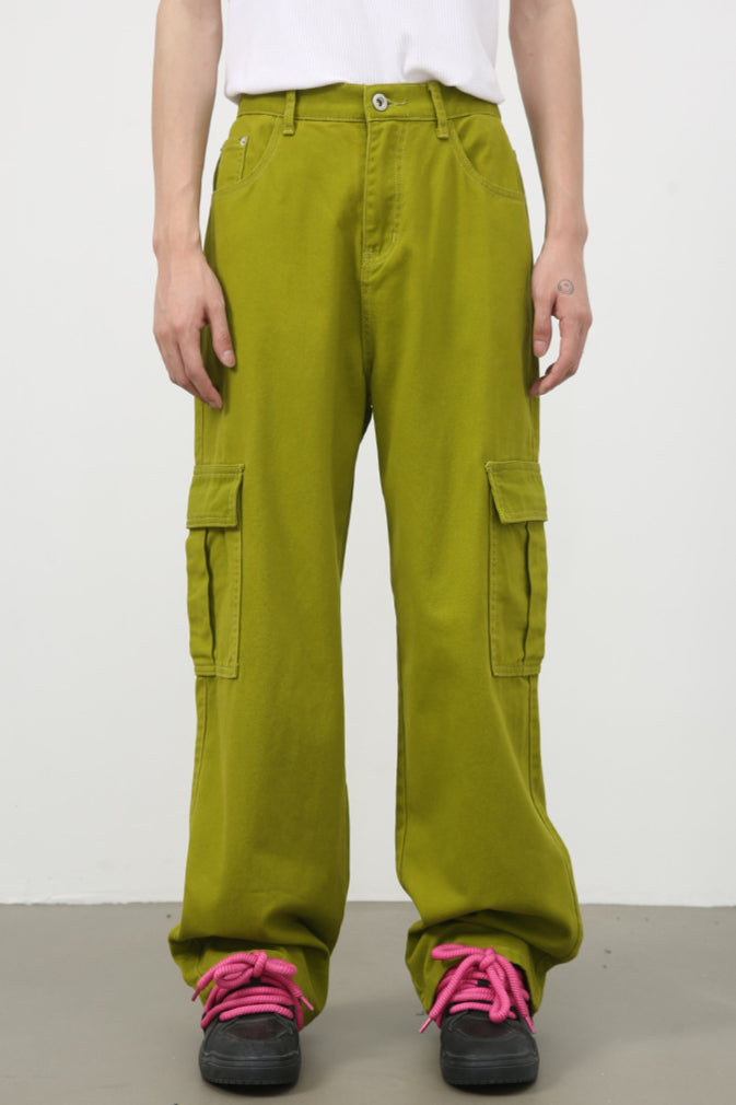 Pantaloni cargo casual alla moda a gamba larga