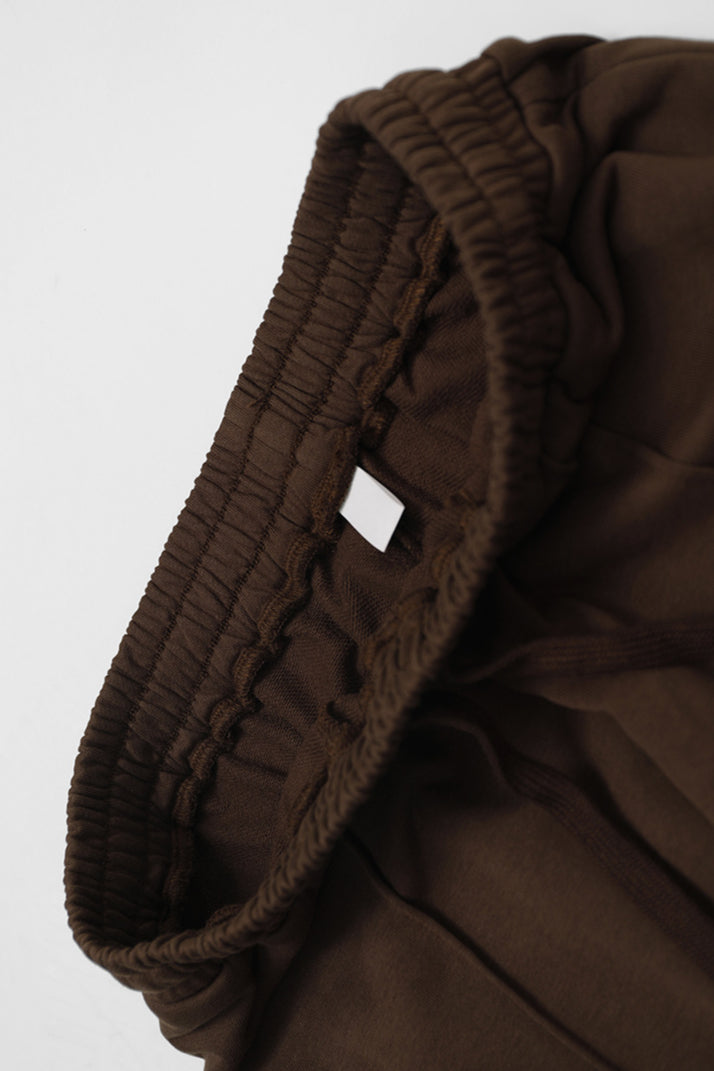 Comodi pantaloni casual da donna con coulisse marrone per il tempo libero