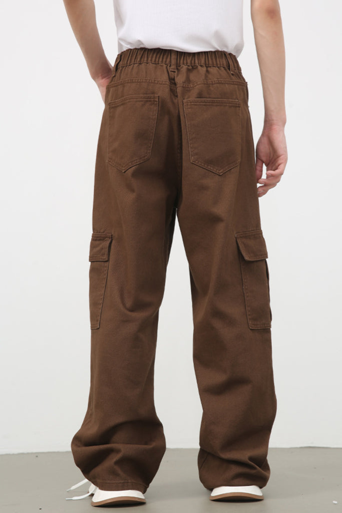 Pantaloni cargo casual alla moda a gamba larga