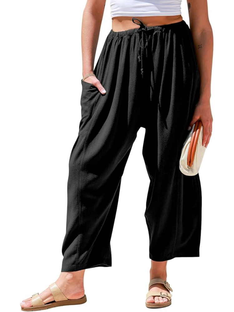 NUOVO ARRIVO Pantaloni estivi a gamba larga in lino da donna 