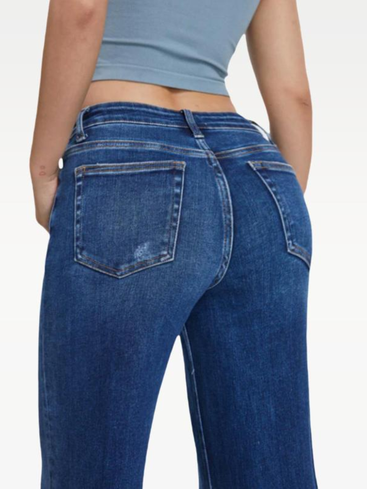 NUOVO ARRIVO Jeans larghi flessibili a vita medio-bassa taglie forti 