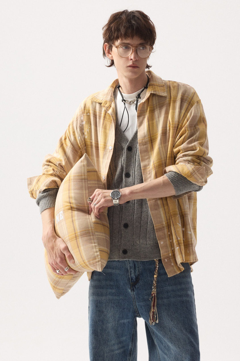 Men's Casual Autumn and Winter Plaid Flannel Jacket