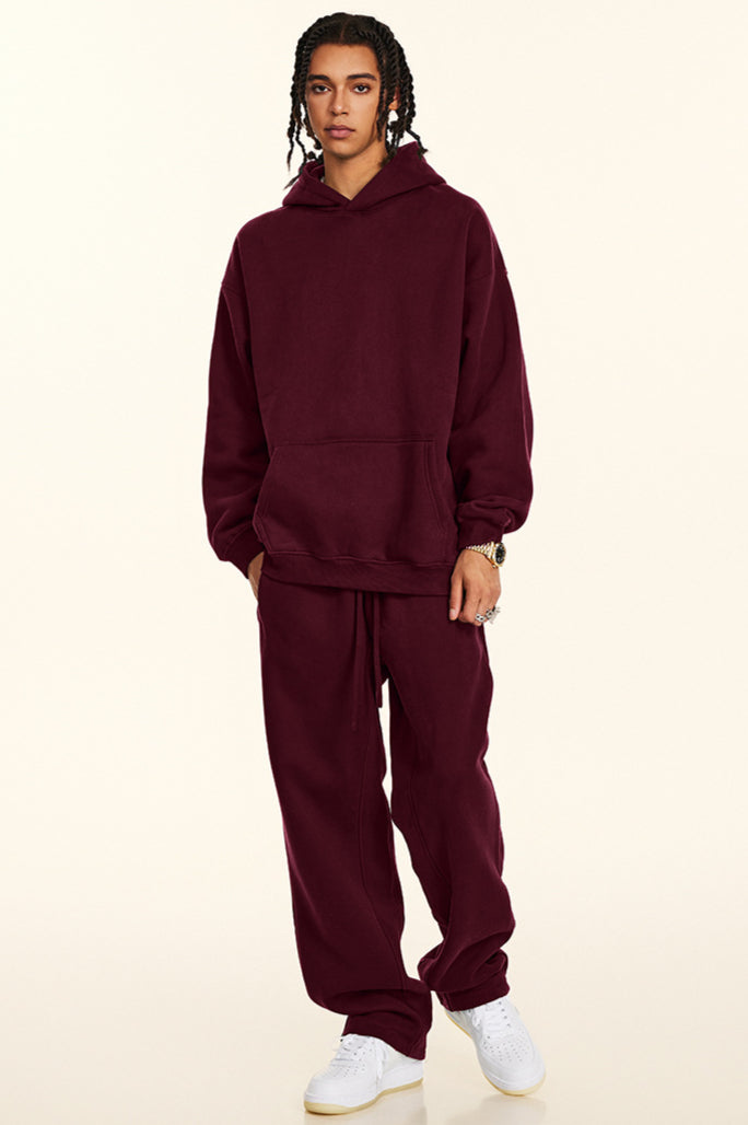 Relaxed Urban Style Solid Color Hoodie